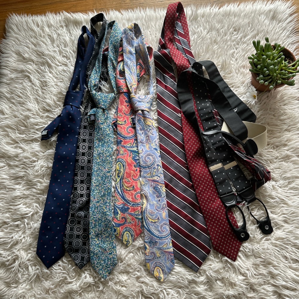 Men's Tie Collection - Burgundy, Blue, Black
